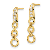 14k 1/8 carat Lab Grown Diamond VS/SI+ G+ Post Dangle Earrings